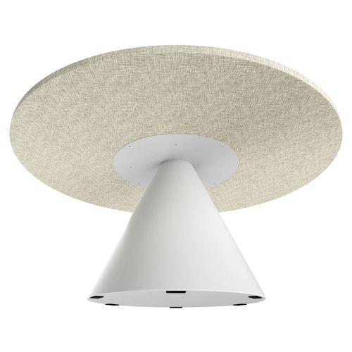 Artù White - Table De Salle à Manger Ronde ⌀ 120 Cm En Bois Stratifié Avec Base Conique gris Texturé