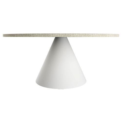 Artù White - Table De Salle à Manger Ronde ⌀ 120 Cm En Bois Stratifié Avec Base Conique gris Texturé