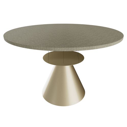 Artù Brass - Table De Salle  Ronde ⌀ 120 Cm En Bois Stratifié gris Texturé