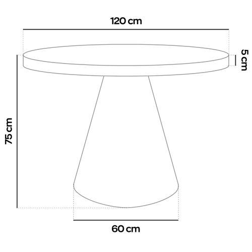 Artù Brass - Table De Salle  Ronde ⌀ 120 Cm En Bois Stratifié gris Texturé