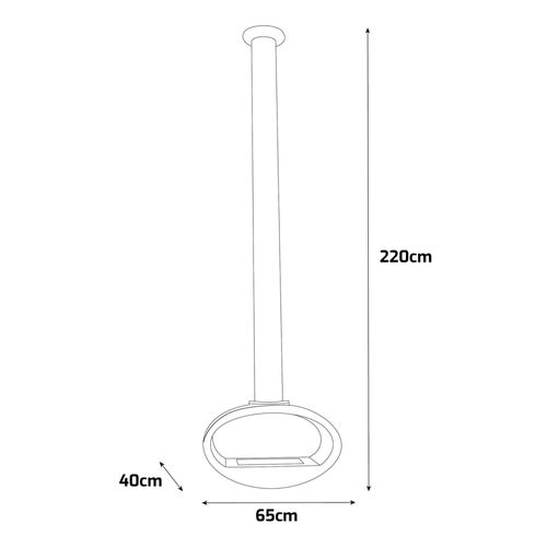 Nerone - Cheminée à Bioéthanol Suspendue 65x220x40 Cm Brûleur 2,2 Litres Noir