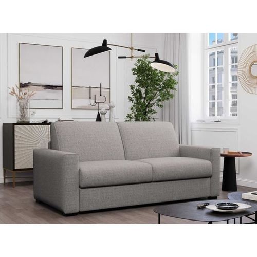 Canapé Convertible Express John - 3 Places - Tissu Gris - 190 X 100 X 87 Cm