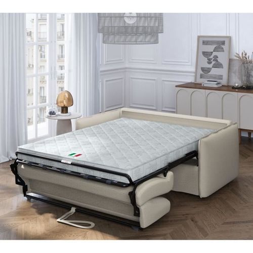 Canapé Convertible Express - 3 Places - Mykonos - Tissu Como 3 Linen - 185 X 104 X 90 Cm -