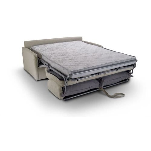 Canapé Convertible Express - 3 Places - Lincoln - Tissu Beige - 175 X 100 X 87 Cm -