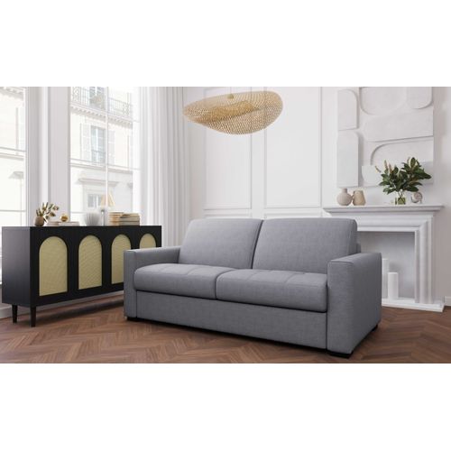 Canapé 3 Places Maxi Mod. Alessandra Convertible Avec Ouverture Express En Tissu Bronx Gris Clair
