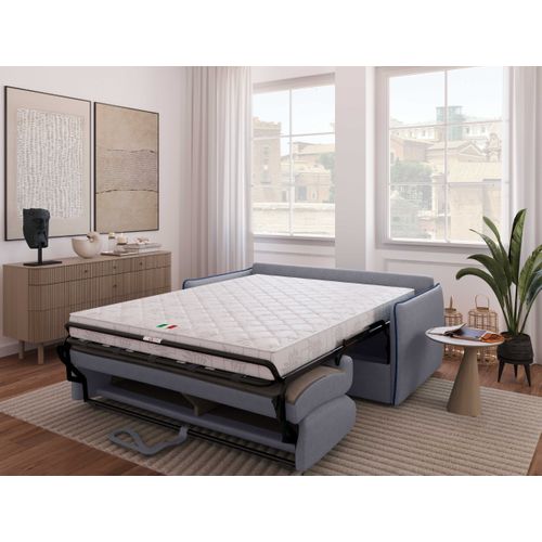 Canapé 3 Places Maxi Mod. Lia Convertible Avec Ouverture Express En Tissu Bronx Gris Clair
