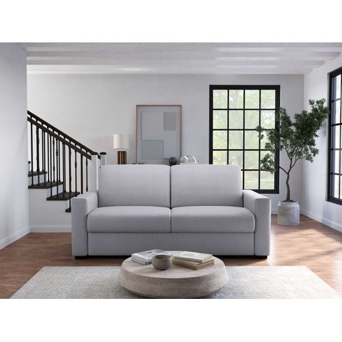 Canapé 3 Places Maxi Mod. Chiara 18 Convertible Avec Ouverture Express En Tissu Bronx Gris Clair