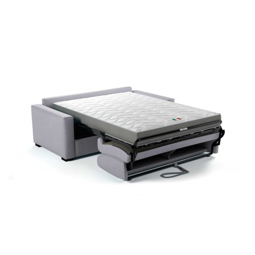 Canapé 3 Places Maxi Mod. Chiara 18 Convertible Avec Ouverture Express En Tissu Bronx Gris Clair