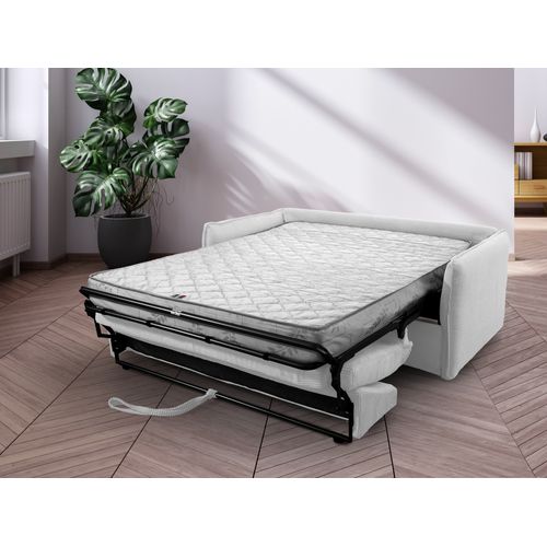 Canapé 3 Places Maxi Mod. Milva Convertible Avec Ouverture Express En Tissu Lincoln 86 Gris Clair