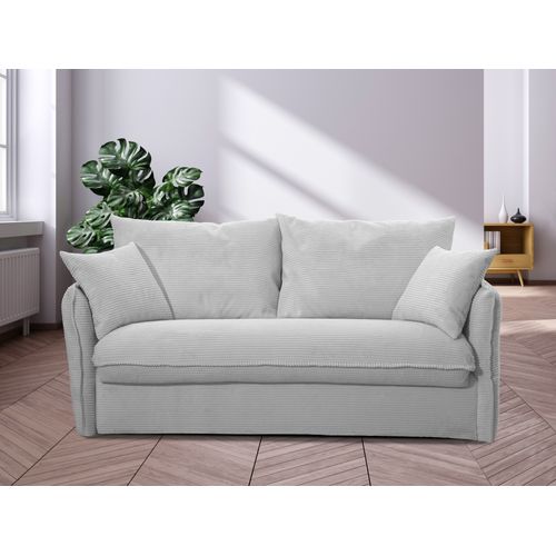Canapé 3 Places Maxi Mod. Milva Convertible Avec Ouverture Express En Tissu Lincoln 86 Gris Clair