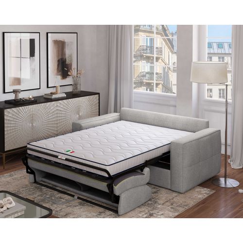 Canapé 3 Places Maxi Mod. Stella Convertible Avec Ouverture Express En Tissu P. Harmony 80 Gris