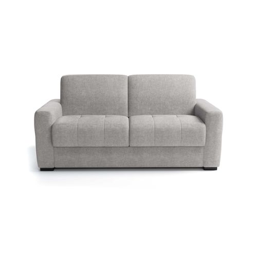 Canapé 3 Places Mod. Elisa Convertible Ouverture Express En Tissu P. Harmony Gris Mat. H 22 Cm