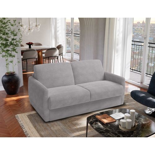 Canapé 3 Places Maxi Mod. Perla Convertible Avec Ouverture Express En Tissu Lincoln 86 Gris Clair