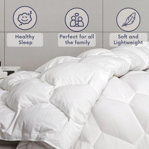 The White Stone Couette Toutes Saisons Avec Clips 155 X 200 Cm - Couette 150g + Couette 250g -