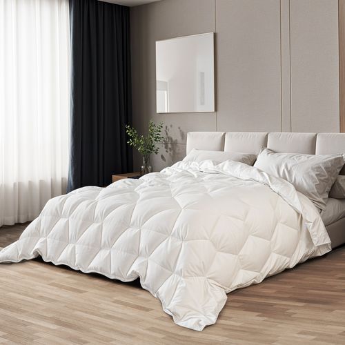 The White Stone Couette Toutes Saisons Avec Clips 210 X 260 Cm - Couette 150g + Couette 250g -