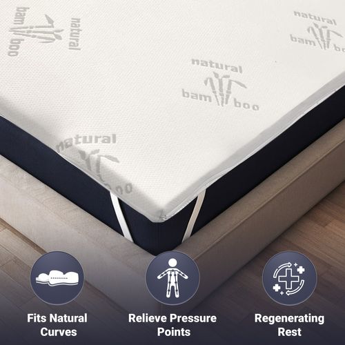 Surmatelas Latex Naturel 80x195 - Bambou Respirant, Déhoussable