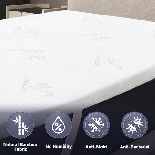 Surmatelas Latex Naturel 100x200 - Bambou Respirant, Déhoussable