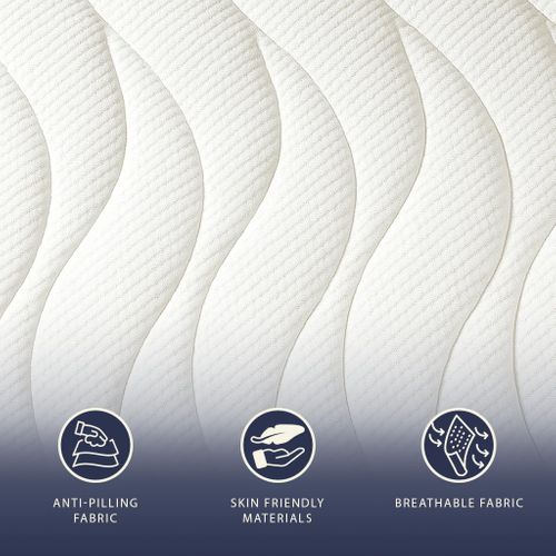 Matelas Mousse 130x190 cm Scandinave - Epaisseur 20 cm - 3D Air, 7 Zones