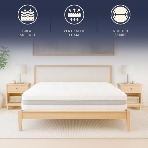 Matelas Mousse 180x200 cm Scandinave - Epaisseur 20 cm - 3D Air, 7 Zones