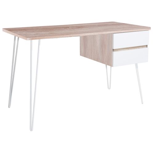 Lucille - Bureau En Bois Et Métal Avec 2 Tiroirs - 120x60x76 Cm