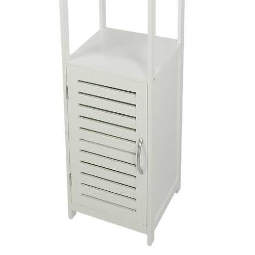 Adelaide - Colonne Polyvalente Blanche Avec 1 Porte Et 2 Étagères - 30x30xh156 Cm