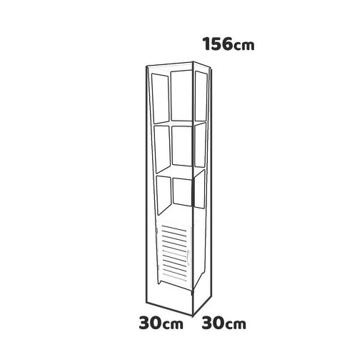 Adelaide - Colonne Polyvalente Blanche Avec 1 Porte Et 2 Étagères - 30x30xh156 Cm