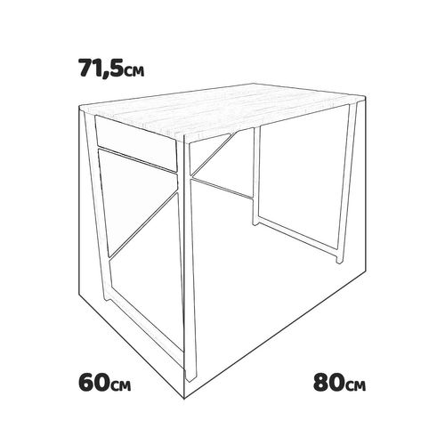 Tiny - Bureau En Bois Et Métal 80x60x71,5 Cm