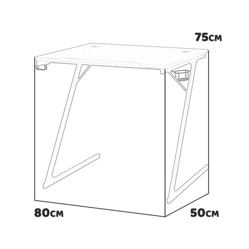 Flame - Bureau De Jeu/gaming - 80x50xh75 Cm