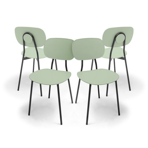 Fabriano - Lot De 4 Chaises Design En Métal Et Pp