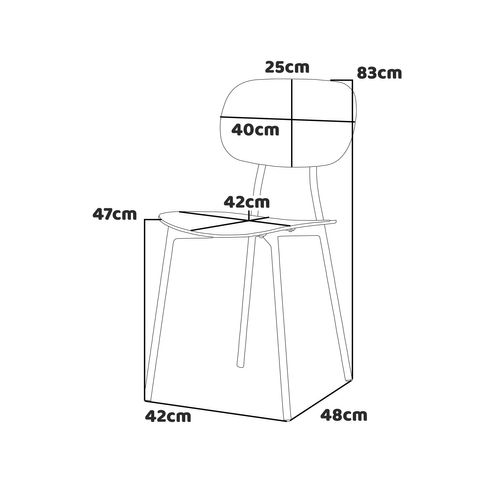 Fabriano - Lot De 4 Chaises Design En Métal Et Pp
