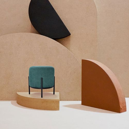 Bonn Velvet - Pouf Rond En Velours Côtelé