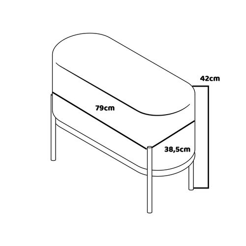 Lipsia Velvet - Pouf Ovale En Velours Côtelé