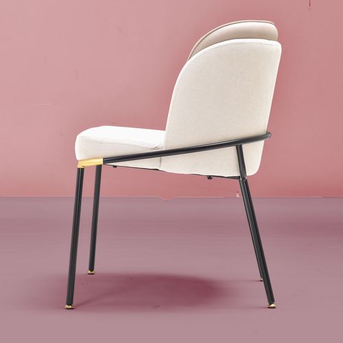 Thun - Lot De 2 Fauteuils De Design En Métal, Siège En Tissu Et Dossier En Similcuir