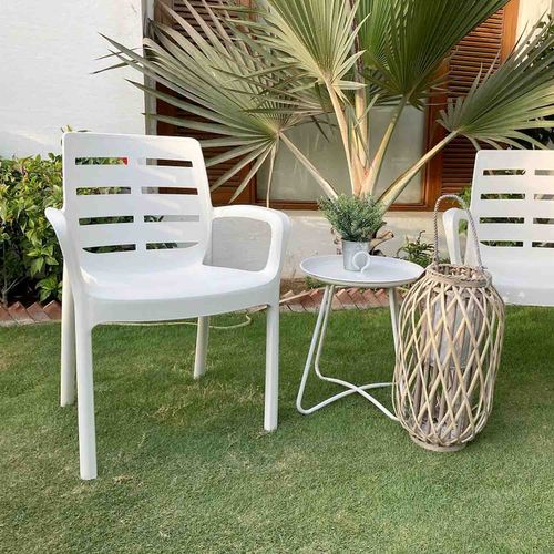 Borneo - Fauteuil De Jardin En Résine Blanche