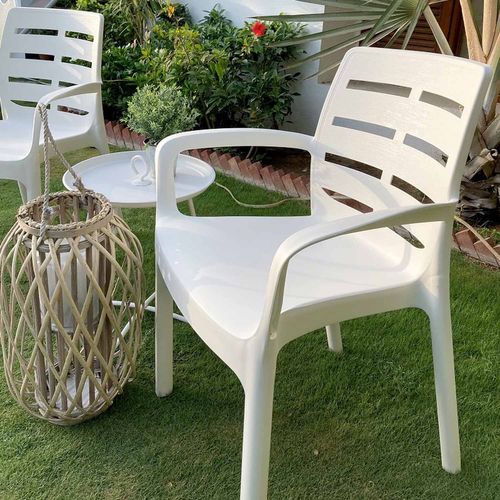 Borneo - Fauteuil De Jardin En Résine Blanche