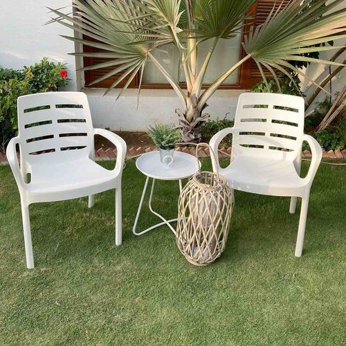 Borneo - Fauteuil De Jardin En Résine Blanche