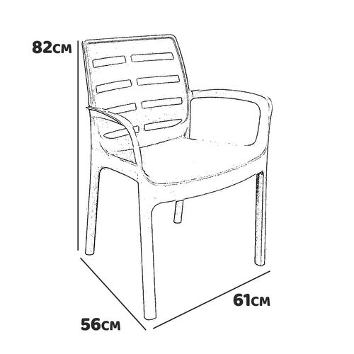 Borneo - Fauteuil De Jardin En Résine Blanche