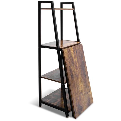 Bimyo - Bureau Pliant Avec Bibliothèque Peu Encombrante 50x41xh128 Cm De Style Industriel