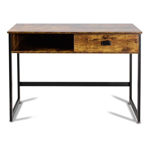 Otari - Bureau De Style Industriel Avec Tiroir Et Étagère De Rangements, 110x50xh76 Cm