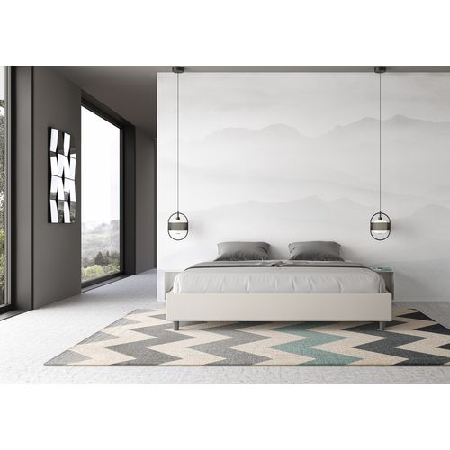 Cadre De Lit King Size Sans Sommier Rembourré 200x210 Similicuir Blanc Azelia