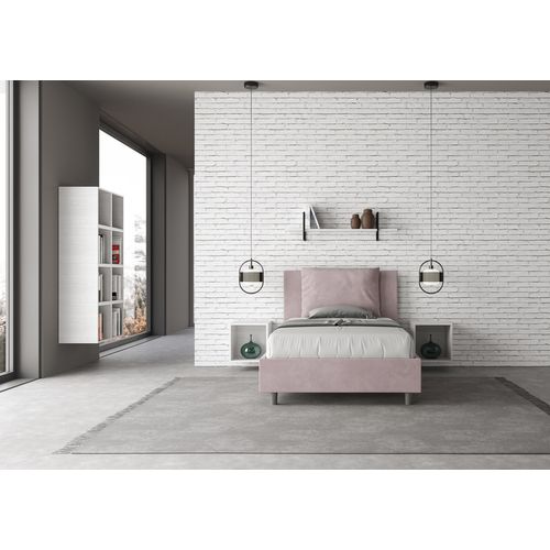 Lit 1 Place Et Demi Avec Sommier Rembourré 120x190 Microfibre Lilas Antea