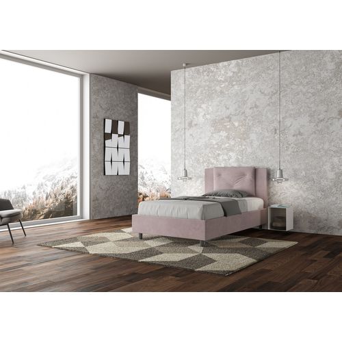 Lit 1 Place Et Demi Avec Sommier Rembourré 120x190 Microfibre Lilas Appia