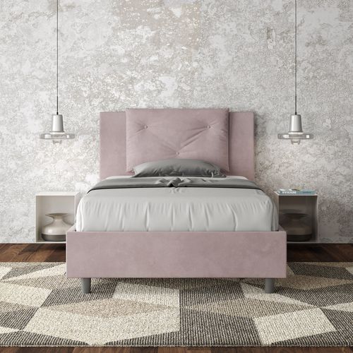 Lit 1 Place Et Demi Avec Sommier Rembourré 120x190 Microfibre Lilas Appia