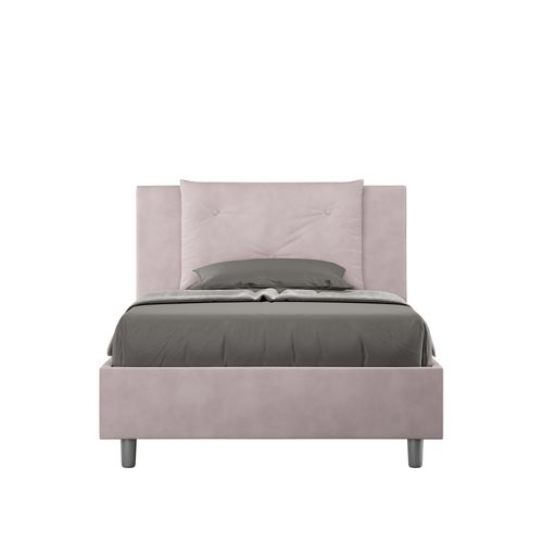 Lit 1 Place Et Demi Avec Sommier Rembourré 120x190 Microfibre Lilas Appia