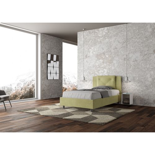 Lit 1 Place Et Demi Sans Sommier Rembourré 120x190 Microfibre Vert Appia