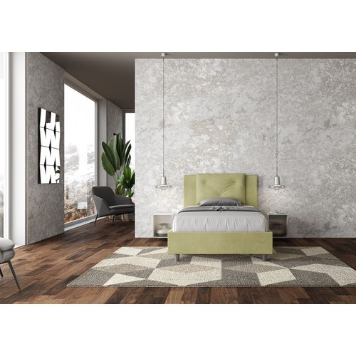 Lit 1 Place Et Demi Sans Sommier Rembourré 120x190 Microfibre Vert Appia