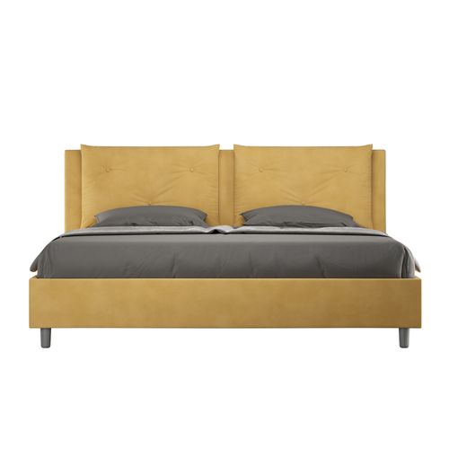 Lit Coffre Rembourré 180x190 Microfibre Ocre Appia