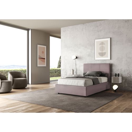 Lit 1 Place Et Demi Sans Sommier Rembourré 120x200 Microfibre Lilas Mika
