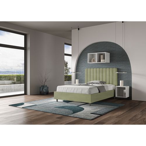 Lit 1 Place Et Demi Sans Sommier Rembourré 120x210 Microfibre Vert Agueda