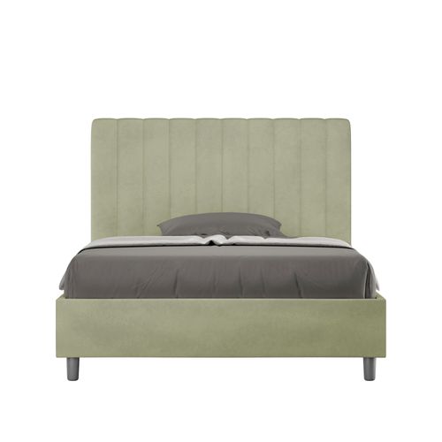 Lit 1 Place Et Demi Sans Sommier Rembourré 120x210 Microfibre Vert Agueda